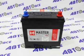 Аккумулятор 60А MASTER евро (ОП правый+) (230/175/220) Азиат Беларусь 