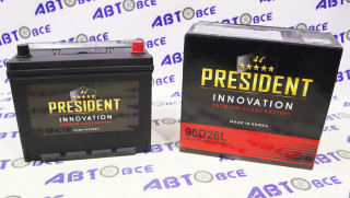 Аккумулятор 72А PRESIDENT евро (ОП правый+) Азиат Корея