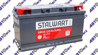Аккумулятор 110А (пуск-880А) STALWART Drive евро (ОП правый +) (35.3*17.5*19.0) завод АКОМ