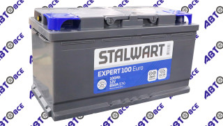 Аккумулятор 100А (пуск-850А) STALWART Expert евро (ОП правый +) (35.3*17.5*19.0) завод АКОМ