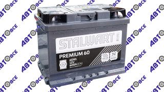 Аккумулятор 60А (пуск-600А) STALWART Premium гост (ПП левый +) (24.2*17.5*19.0) завод АКОМ