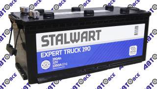 Аккумулятор 190А (пуск-1350А) STALWART Expert TRUCK гост (ПП левый +) (52.4*23.9*22.3) завод АКОМ