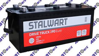Аккумулятор 190А (пуск-1200А) STALWART Drive TRUCK евро (ОП правый +) (52.4*23.9*22.3) завод АКОМ