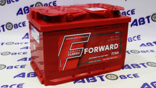Аккумулятор 77А FORWARD евро (ОП правый+) Россия