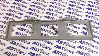 Рамка номера пластик с верхней подсветкой СЕРАЯ