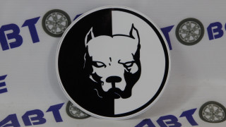 Наклейка Питбуль (черная сплошная средняя) круглая Самара