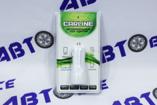 Адаптер автомобильный 1xUSB 1A и 2.1 A в прикуриватель 12/24B белый CARLINE
