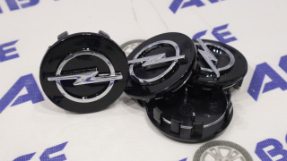 Колпачок ступицы (пластик) комплект 4шт OPEL черные хром (56-59мм)