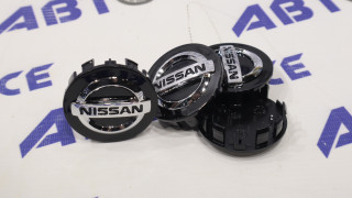 Колпачок ступицы (пластик) комплект 4шт NISSAN черные хром (49-53мм)