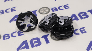 Колпачок ступицы (пластик) комплект 4шт PEUGEOT черные хром (60мм)