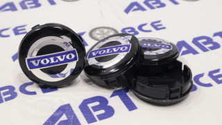 Колпачок ступицы (пластик) комплект 4шт Volvo черный (64мм)