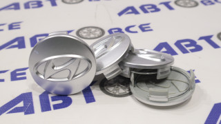 Колпачок ступицы (пластик) комплект 4шт Hyundai серый хром 61мм
