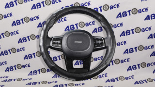 Оплетка на руль кожа натуральная черная M REAL-6 SKYWAY