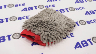 Варежка микрофибра SKYWAY 16*26см шиншилла с сеткой скрапер