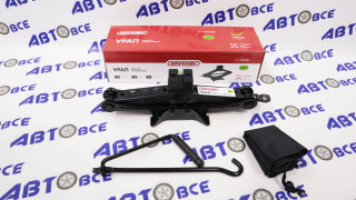 Домкрат механический ромбический 1,5т h 105-340мм УРАЛ SKYWAY с резиновой опорной частью, в чехле