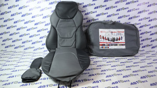 Чехлы сидений Vesta RECARO экокожа черно-серые с подлокотником PILOT