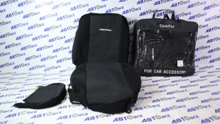 Чехлы сидений ВАЗ-2170 HB универсальные под завод (раздельная спинка 2 части) черный