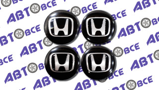 Наклейка эмблема на диски (полусфера) HONDA черные 4шт Самара