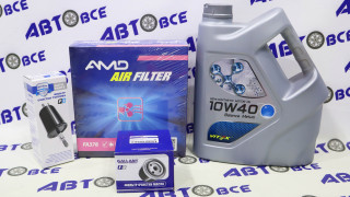 Набор для замены масла ВАЗ №2 (Масло 10W40 + Фильтр масла + Фильтр воздушный + Фильтр топлива) ВАЗ-2108-2115-1118-2170-2190