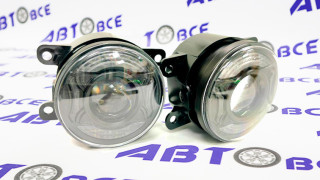 Туманка - (фара противотуманная) LED-диодная (Универсальные) (4 креп.) (ЛИНЗА) (комплект 2 шт) NovoLED