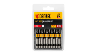 Набор бит PH2 x50, сталь S2, круглый профиль (комплект 10шт) Denzel