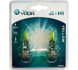 Лампа фары (галогенная) Дальний свет H1 12V 55W YELLOW (блистер к-т: 2шт) NORD YADA 