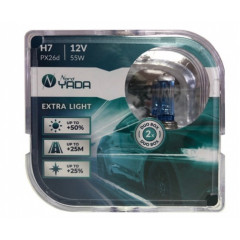 Лампа фары (галогенная) Ближний Свет H7 12V 55W EXTRA LIGHT (блистер:к-т2шт) +50% NORD YADA 