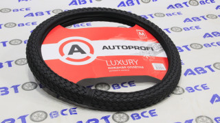 Оплетка на руль серия LUXURY PU кожа плетеная черная M AUTOPROFI