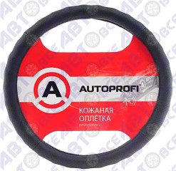 Оплетка на руль натуральная кожа, ребристая (41-43см) XL AUTOPROFI