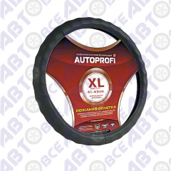 Оплетка на руль кожа ребристая черная XL AUTOPROFI