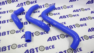Патрубки радиатора ВАЗ-2121 (комплект 4 шт) 4-х слойные (силикон синий) ПТП