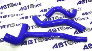 Патрубки радиатора ВАЗ-2123 (комплект 2шт + тройник) 4-х слойные силикон CARUM