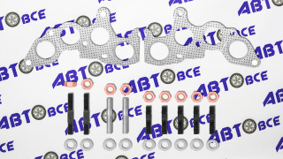 Прокладка (впуск-выпуск) коллектора ВАЗ-2108-2109-21099 комплект 2 штуки (шпильки + гайки + шайбы) КВАДРАТИС