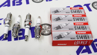 Свечи (на 16 клапанн) Lanos-Nexia-Aveo-Lacetti-Nubira-Carens-Shuma-Spectra-Lancer-Forester-Maxima (комплект 4шт) (BKR6ES 2756) FENOX