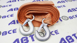 Трос ленточный 10т 5м 2 крюка СИБИРСКИЙ SKYWAY 60мм в пакете