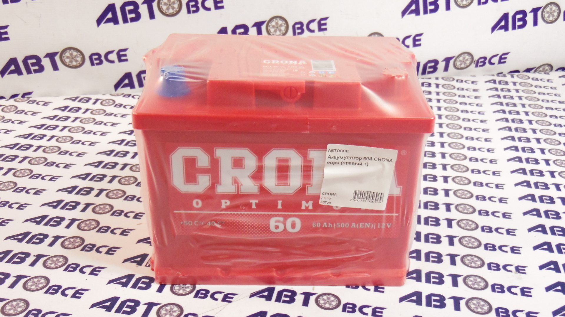 Аккумулятор 60А CRONA евро (правый +) Казахстан