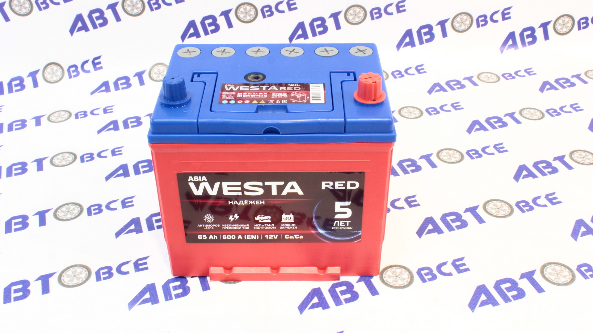 Аккумулятор 65А RED евро (правый+) Азиат (WESTA) Корея