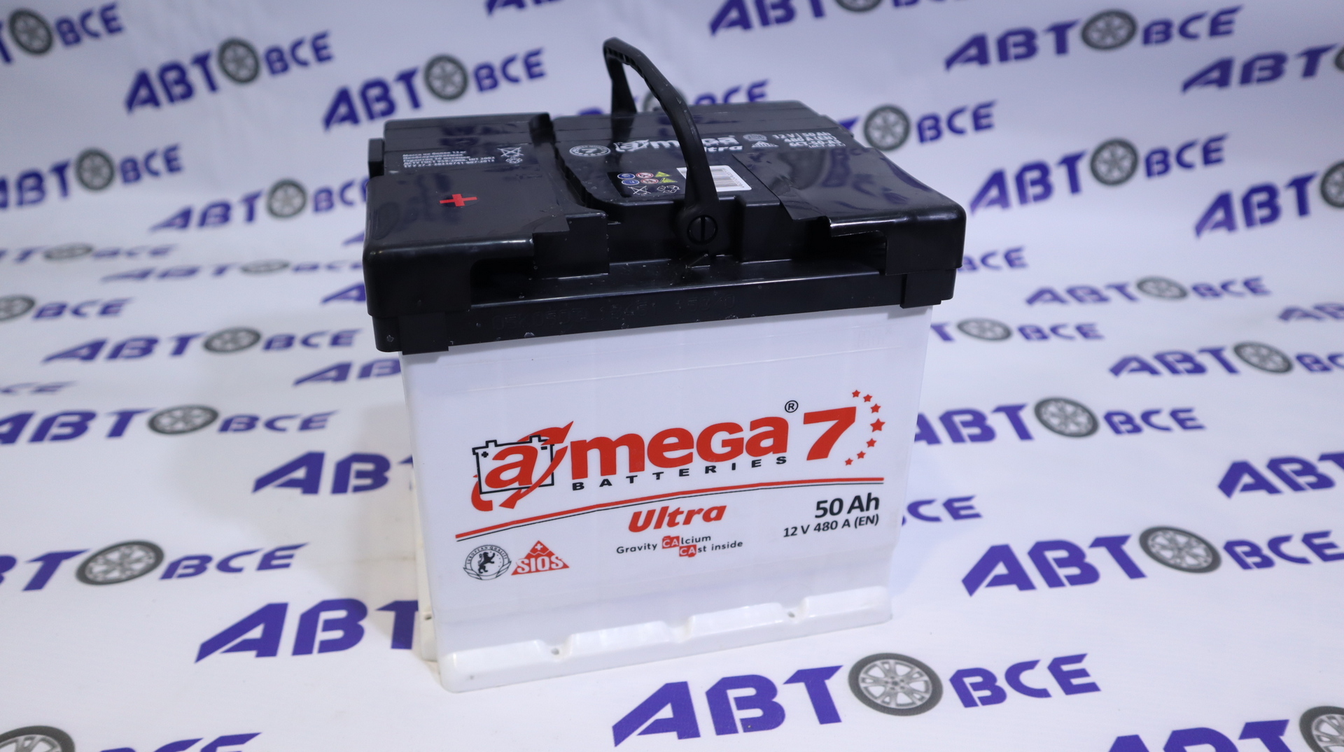 Аккумулятор 50А AMEGA Ultra гост (левый+) 