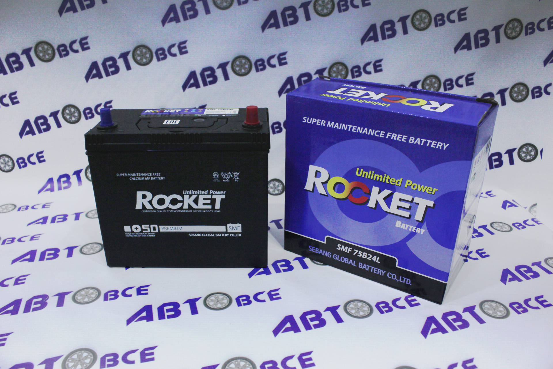 Аккумулятор 55А (520A) ROCKET евро (ОП правый+) (238/129/225) Азиат Корея