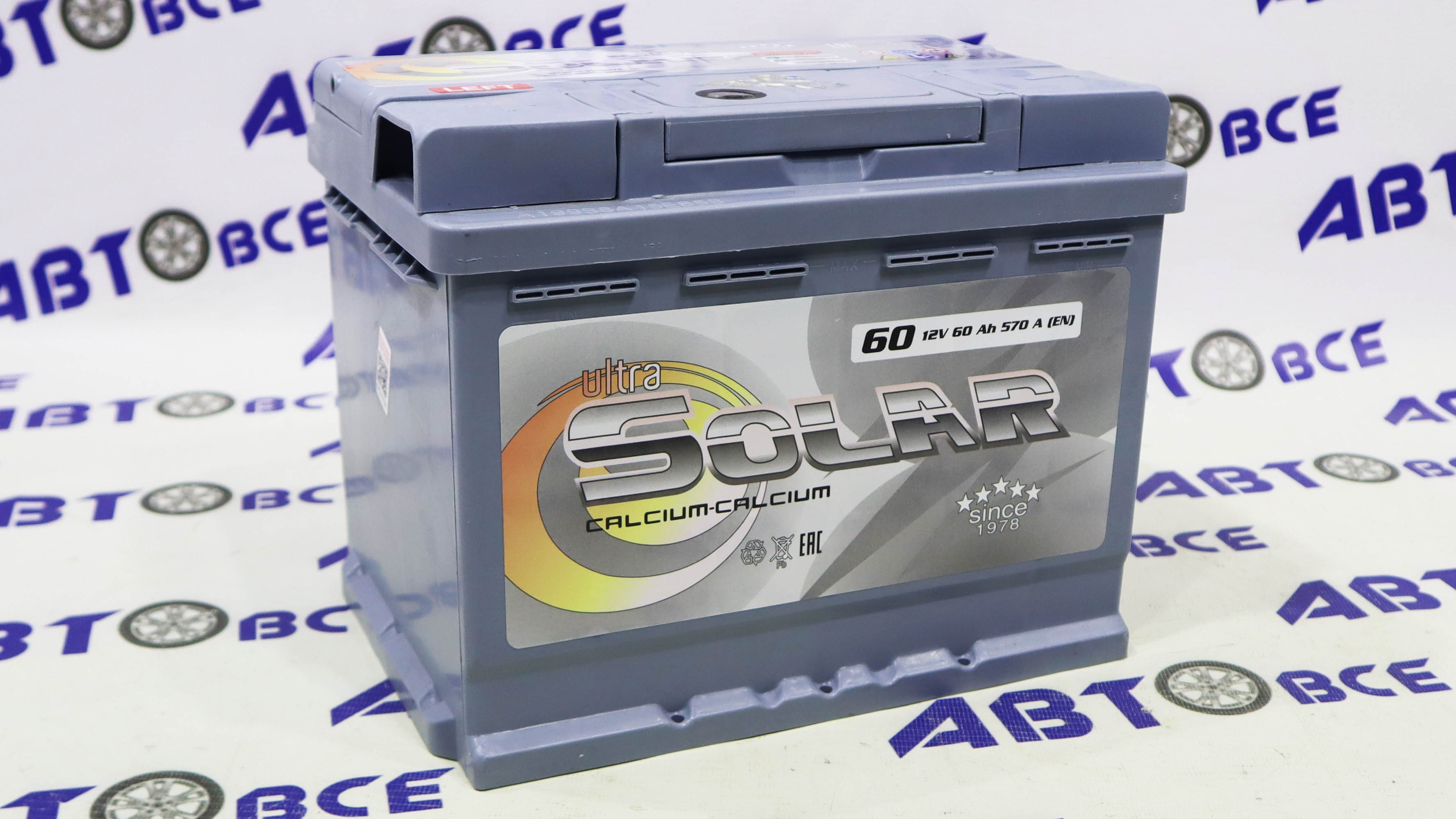 Аккумулятор 60А SOLAR гост (ПП левый +) (232/175/190) Турция