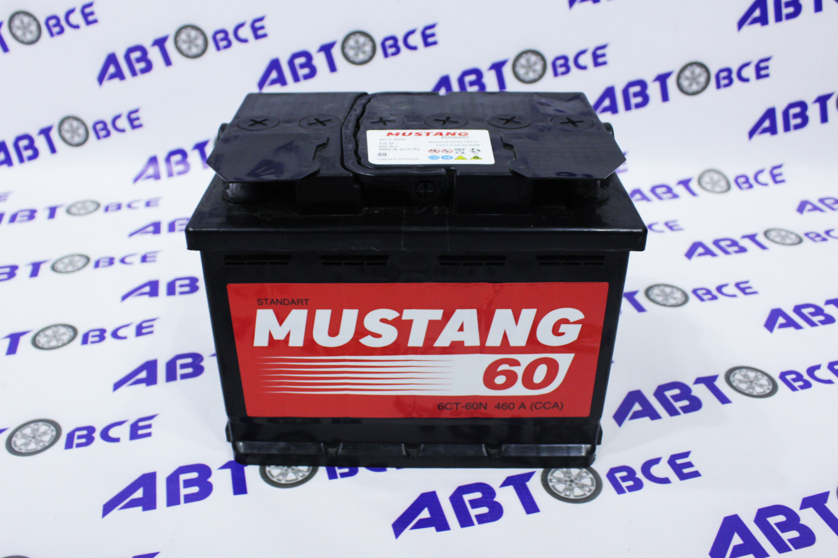 Аккумулятор 60А MUSTANG  гост (ПП левый +) Россия