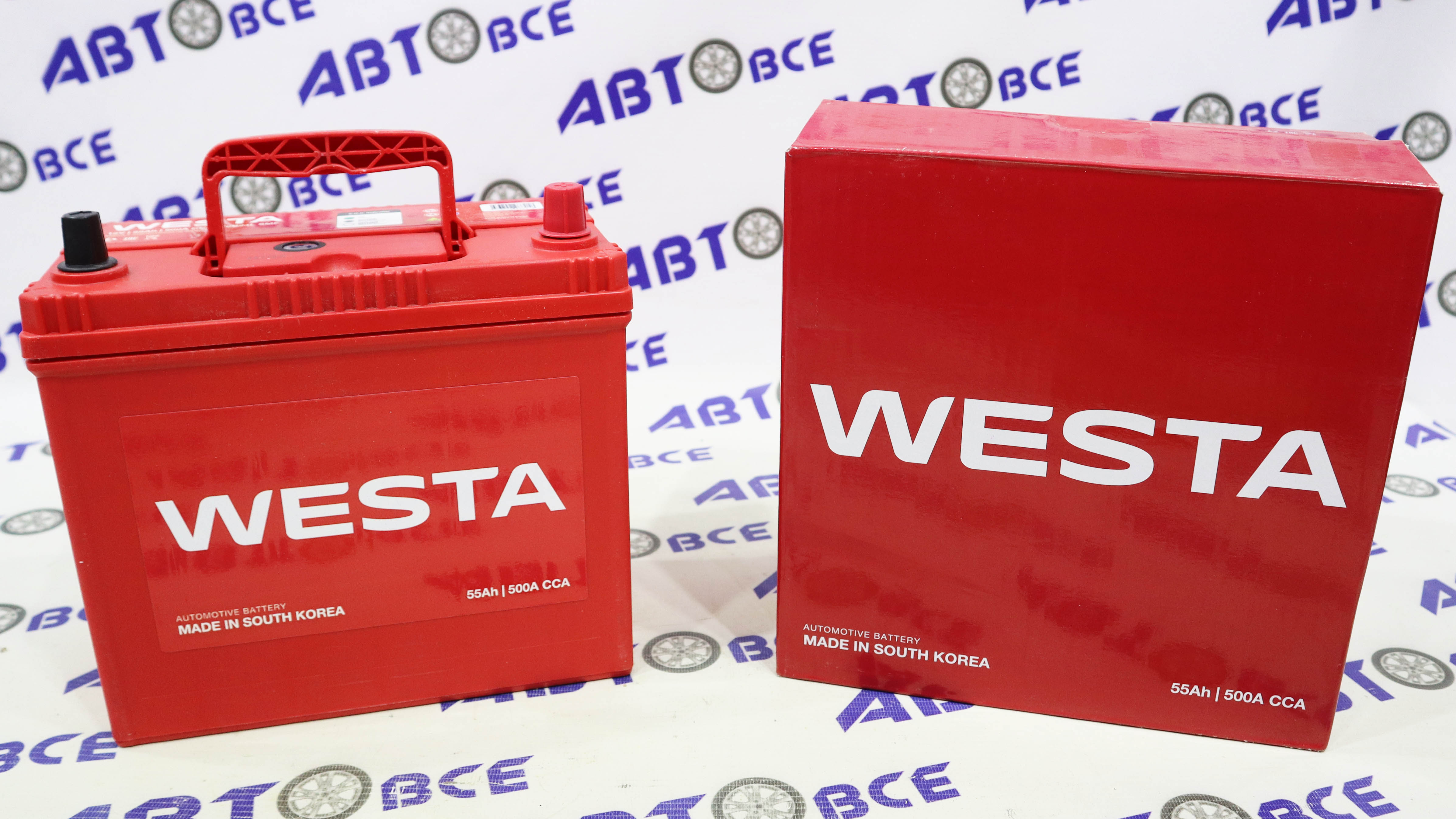 Аккумулятор 55А (500A) WESTA евро (ОП правый +) (237/127/220) Азиат