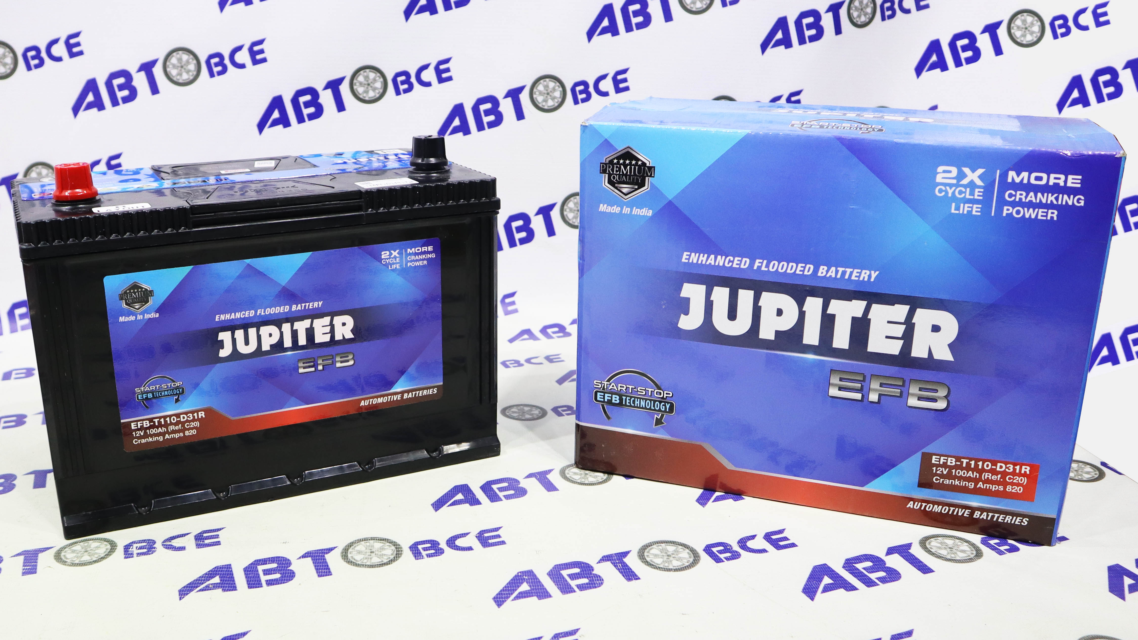 Аккумулятор 100А (830A) JUPITER EFB гост (ПП левый+) Азиат