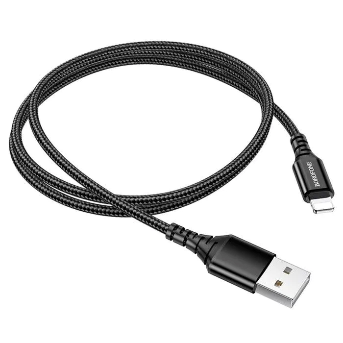 Кабель USB Lightning BX54 черный 1м (2.4А) BOROFONE