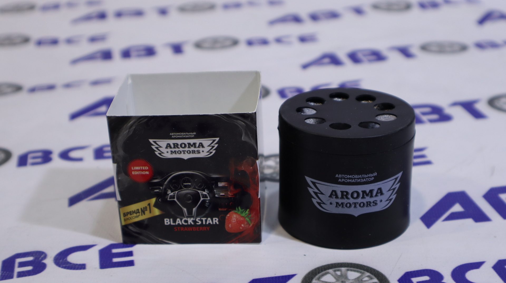 Ароматизатор (освежитель) гелевый Aroma Motors BLACK STAR STRAWBERRY 100мл GRASS
