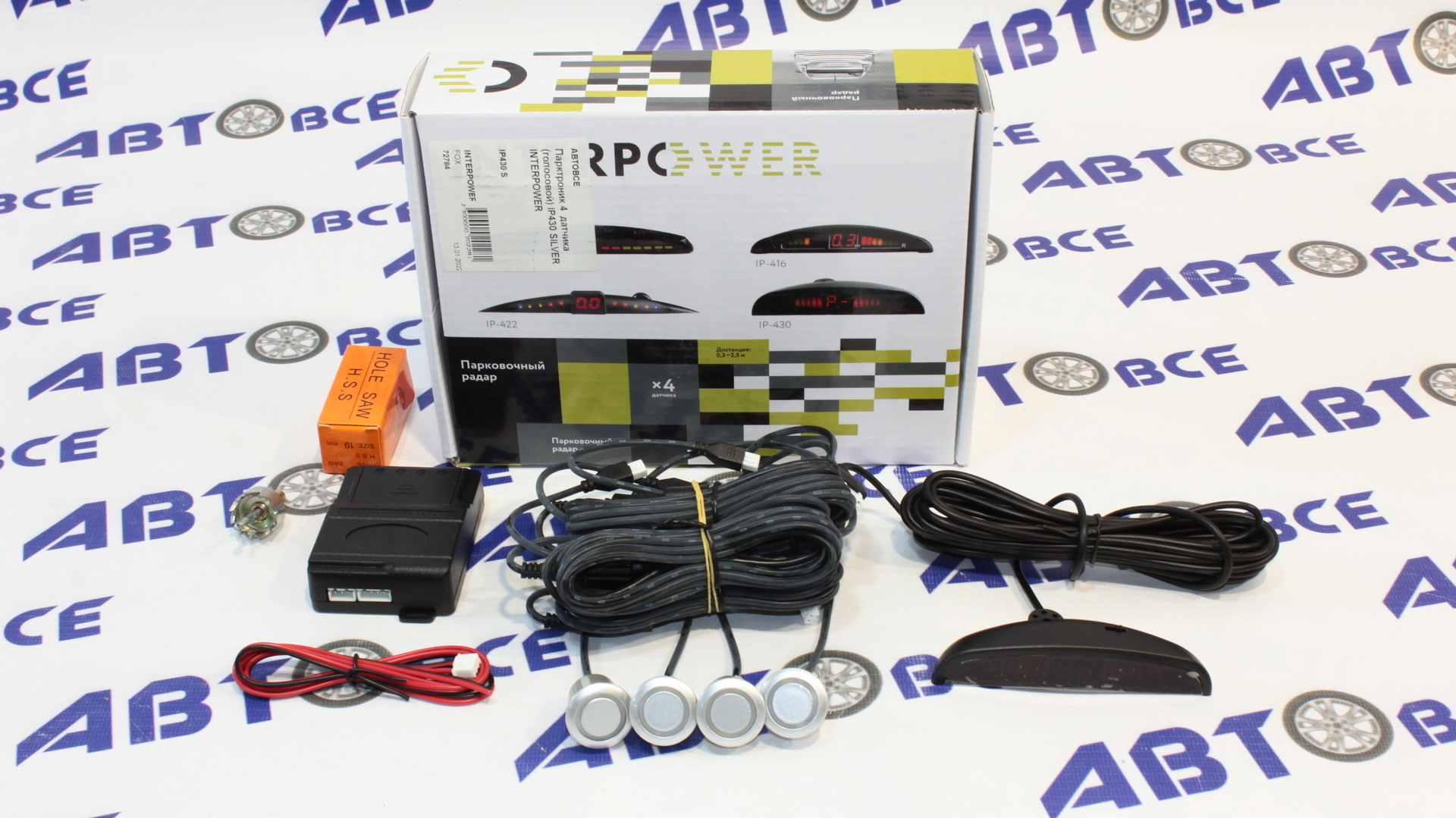 Парктроник 4  датчика (голосовой) IP430 SILVER INTERPOWER