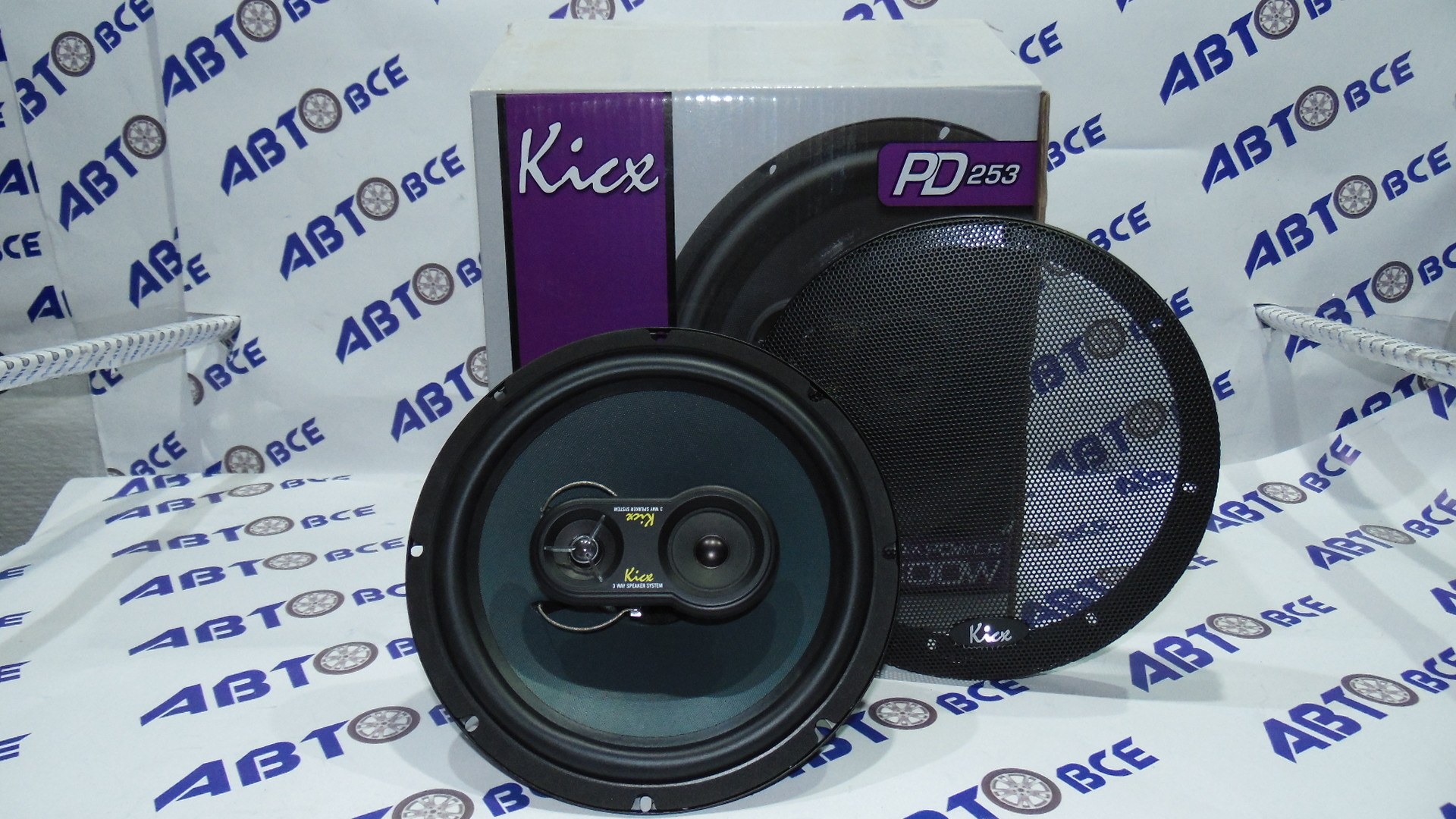 Динамики (акустика) комплект 2шт R25 3х компонентные PD-253 KICX