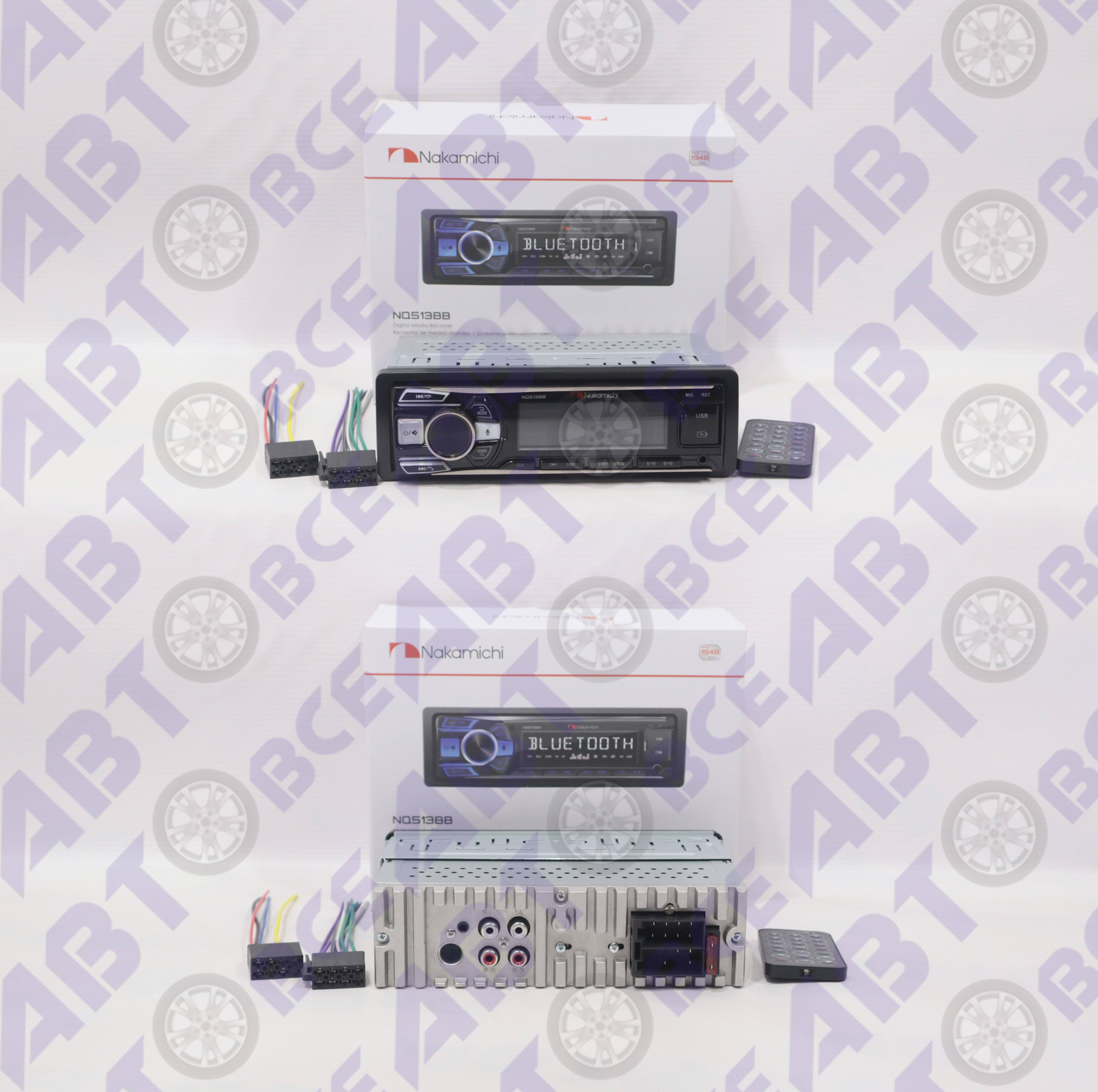 Автомагнитола NQ513BB 1din синяя  (USB/BT/SD/FM/AUX) NAKAMICHI