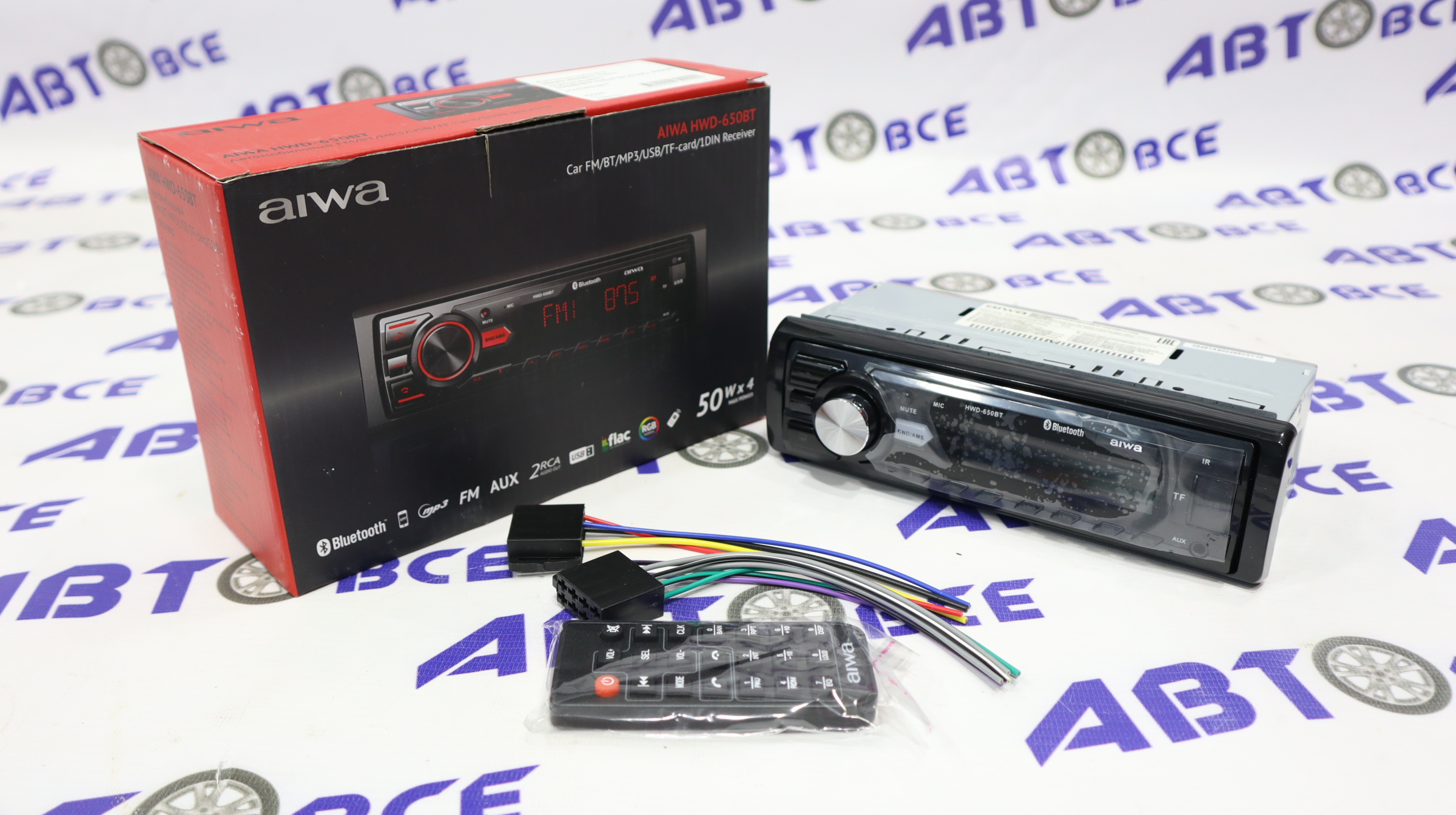 Автомагнитола HWD-650BT 1din мультицвет (USB/BT/SD/FM/AUX) AIWA