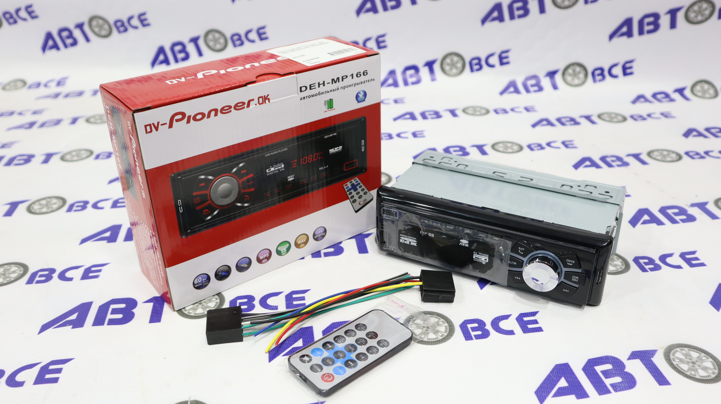 Автомагнитола DV-166 1din Bluetooth (Аналог) PIONEER-OK
